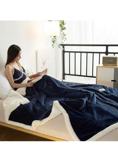 Buy COMFY BLUE THICK SHEEP LUXURIOUS SOFT KING SIZE BLANKET 200 X 230 CM in UAE