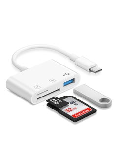 اشتري SD Card Reader for iPhone 16, USB C SD Card Reader 3 in 1 USB 3 Slots iPhone iPad Mac Digital Camera Memory Card Reader, Plug & Play Compatible with iPhone 16 15 Micro SD Card Reader Adapter في الامارات