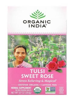 اشتري Tulsi Tea Sweet Rose Caffeine Free 18 Infusion Bags 1.01 oz 28.8 g في الامارات