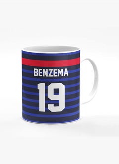 Buy Designer Printed Coffee Mug with Heavy Duty Handle 11oz Ceramic Personalised Gift Mugs Cup [Microwave Safe & Dishwasher Proof] -Football Team - France Player Name - Benzema in UAE