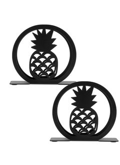 اشتري 2 PCS Metal Napkin Holder, Practical Table Organiser, Cutout Design Freestanding Napkin Dispenser, Suitable for Dining Table, Kitchen, Picnic, Parties (Pineapple Pattern) في السعودية