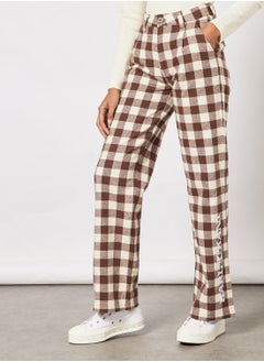 اشتري Retro Wide Leg Checkered Pants في الامارات