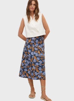 Buy Floral Print Midi Skirt in Saudi Arabia