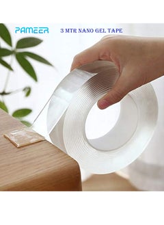 Buy 3-Meter Reusable Nano Gel Double-Sided Tape, Double Action Tape, Multipurpose Removable Mounting Tape Adhesive Tape, Reuseable Strong Sticky Wall Tape Strips, Transparent Tape for Household items. in UAE