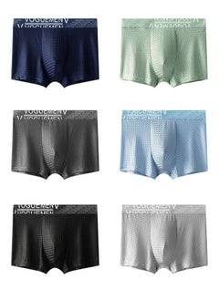 اشتري Zeemey 6 Pack Men's Underwear Boxer Briefs Pack,Moisture-Wicking Men's Mesh Underwear,Temp Cooling with Odor Control في الامارات