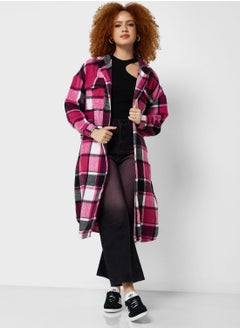 Buy Checkered Longline Shacket in UAE