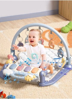 اشتري Bluetooth baby fitness pad with sound, light, and music, fun piano tumbling time baby activity fitness pad, with 5 baby learning sensory toys, early developed game pad toys for toddler في السعودية