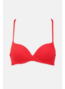 Buy Women 1 Pc Plain Padded Bikini Top, Red in Saudi Arabia