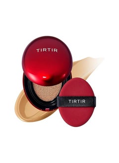 اشتري كريم أساس TIRTIR Mask Fit Red Cushion | الاختيار الأول في اليابان للبشرة الزجاجية، طويل الأمد، خفيف الوزن، تغطية قابلة للبناء، شبه مطفي (29N بيج طبيعي، 0.63 أونصة سائلة) في الامارات