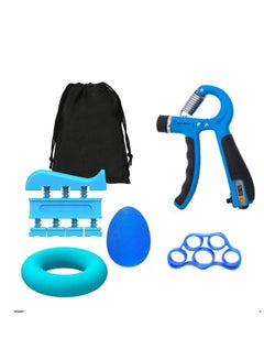 Buy SportQ Hand Grip Strengthener Kit, 5 Pack, Adjustable Grip Exerciser, Finger Stretch Resistance Expander Bands, Finger Strength Trainer, Hand Press Ball and Exercise Ring multitype in Egypt
