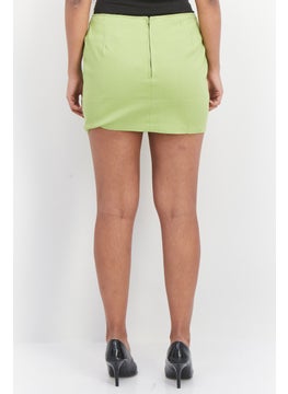 Buy Women Solid Mini Skirt, Green in UAE