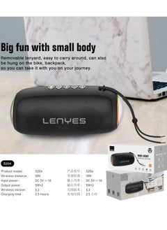 Buy Lenyes Bluetooth Speaker Two Audio Interconnection with One Click,Hand Free Calling,Wireless/AUX/USB/TF card /FM a variety of connection in UAE