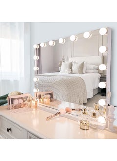 اشتري Hollywood Vanity Mirror 17 LED Lights Lighted Makeup Tabletop with Slim Metal Frame and USB Port في الامارات