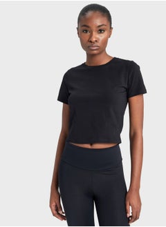 Buy Woman Cropped Fit Short Sleeve T-Shirt in UAE