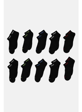 اشتري Men 10 Pair Ankle Cushion Socks, Black في السعودية