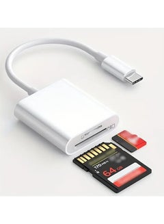 Buy USB C to SD Card Reader with USB 3.0 Thunderbolt to Micro SD TF Card Reader in Saudi Arabia