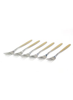 اشتري Set of 6 Stainless Steel Fork – 18.5cm Golden Design, Elegant and Durable Dining Utensil في الامارات