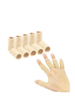 اشتري Finger Sleeves, Thumb Splint Brace For Finger Support, Breathable Elastic Finger tape, Compression pression Protector For Reliving Pain, Triggger Finger, Compression Aid For Sports, 10PCS (Beige) في الامارات