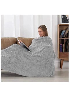 اشتري COMFY SOFT & FLUFFY CLASSIC FUR BLANKET/THROW GREY في الامارات