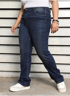 Buy Plus Size High Rise Slim Fit Light Faded Jeans in Saudi Arabia