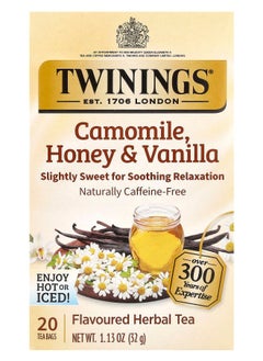 اشتري Flavored Herbal Tea Camomile Honey & Vanilla Caffeine-Free 20 Tea Bags 1.13 oz (32 g) في الامارات