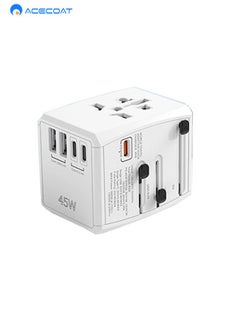 Buy 45W International Travel Adapter, Universal Travel Power Adapter with 2 USB-A & 3 Type C International Wall Charger, Fast Charger for Phone,Laptops, Worldwide Plug Adapter for USA/UK/EU/AUS, Black in Saudi Arabia