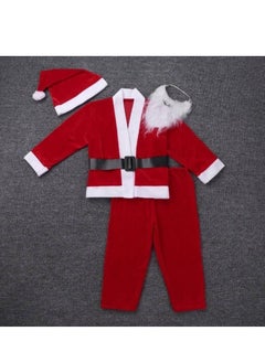 Buy Santa Claus Costume for Kids – Red Fabric Suit for Ages 4 to 6 Years AS in Egypt