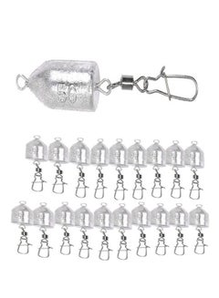 Buy 20 piece 50gram Bullet-shaped lead pendant with sea pole, rock pole, string hook, explosive hook, monster sea fishing, boat fishing and double-ring fishing counterweight in UAE