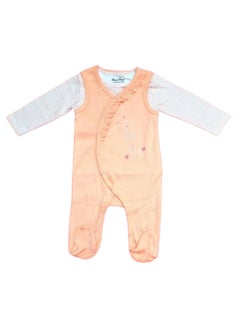 Buy Sheer Hugs Romper + Top for Girls, Orange, 68 in UAE