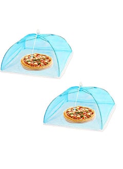 Buy Mesh Food Cover Tent [ Large Size ] Umbrella Food Cover [ Avoid flys and insects flying into your food ] [ Indoor and Outdoor Use ] [ Camping Utensil ] Blue (Pack Of 2) in UAE