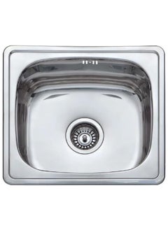 Buy RACO Milano Kitchen Sink, High grade Inset Single Bowl/Double Bowl Sink, Stainless Steel Kitchen Sink-Chrome Finsh (Single Bowl - BL604) in UAE