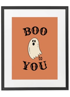 اشتري Halloween Ghost Boo Framed Poster 50x40cm - Spooky Wall Art Decor for Home, Office, or Party , Trick or Treat Pumpkin Artwork, Halloween Decoration Gift Idea في الامارات