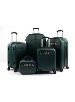 اشتري Luggage Trolley Bags set of 5 Pcs Dark Green في السعودية
