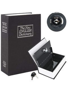 Buy Book Safe with Key Lock Home Dictionary Diversion Secret Book Metal Safe Lock Box, 18.5 x 11.5 x 5.5 cm - Black Small in UAE