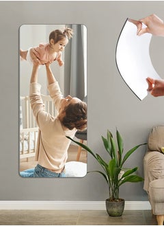 Buy 30*60cm Self Adhesive Acrylic Mirror, Full Length Body Mirror Removable Square Acrylic Mirror Wall Sticker Bedroom Bathroom Home Wall Decor in UAE