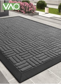 Buy Front Door Mat All Weather Entry and Back Yard Door Mat Indoor and Outdoor Safe Slip Resistant Rubber Backing Absorbent and Waterproof Dirt Trapping Rugs for Entryway 60*90CM in UAE