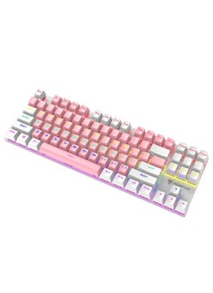 Buy XUNFOX K80 87 Keys Wired Gaming Mechanical Illuminated Keyboard, Cable Length:1.5m(Pink White) in Saudi Arabia