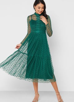 Buy Tiered Lace Detail Dress in Saudi Arabia