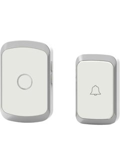 Buy Wireless Doorbell With 36 Chimes, 4-Level Volume, 300M Range Battery Operated Waterproof Cordless Plug In And Play For Home School Office (White/Silver) in UAE