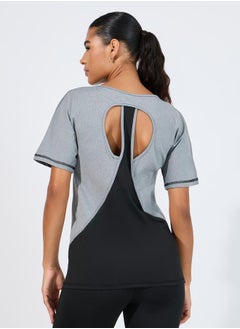 Buy Contrast Double Layer Open Back Top in Saudi Arabia