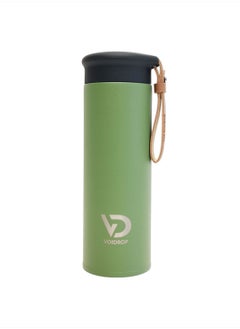 اشتري Small Insulated Water Bottle 450ml Stainless Steel Water Bottle With Filter Water Bottle With PU Strap Hydrate Water Bottle Tumbler Water Bottle With Powder Coated (MOSE GREEN) 16oz في الامارات