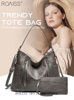 Soye Women Handbags Hobo Bags Shoulder Tote Large Capacity PU Leather Handbags (Tan)