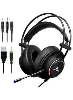 Buy GH569 Gaming Headset with Microphone LED Light, 3.5mm input - for PC, PS4, Xbox One, Nintendo Switch in Egypt