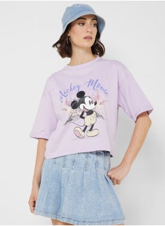 اشتري Mickey Cropped Graphic T-Shirt في الامارات