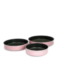 Buy Rocky Pink Granite Trays Set 3 Pieces 26+30+34cm in UAE