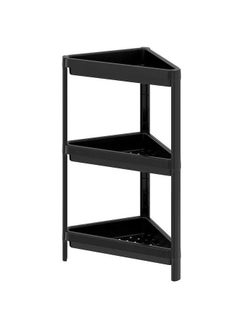 Buy Corner Shelf Bathroom Storage Organizer (33x33x71cm) Black in UAE