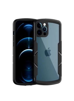 Buy All-inclusive Transparent Back Panel Anti-Fall Protective Case For iPhone 13 Pro Max 6.7 inch Black in UAE