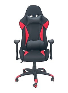 Buy SBF Fabric Gaming Chair - Reclining High Back Office Chair with Adjustable Height, 2D Armrests, Faux Leather Headrest & Lumbar Support, Ergonomic Swivel Computer Chair, Red Black in UAE