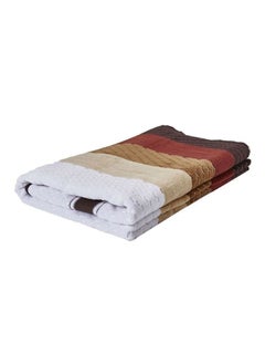 Buy Zic Zac- Bath Sheet 500 GSM 100% Cotton Velour 80X160 cm Modern Stripe Design Luxury Touch Extra Absorbent Brown in UAE