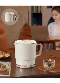 اشتري Multifunctional Mini 800ML Foldable Kettle Portable Retractable Electric Kettle Water Boiler Liquid Heater Stainless Steel Liner Easy To Store for Home Office Dormitory Travel Outdoor في السعودية